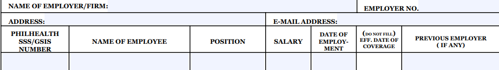 Filling out ER1 with business details and ER2 with employee information