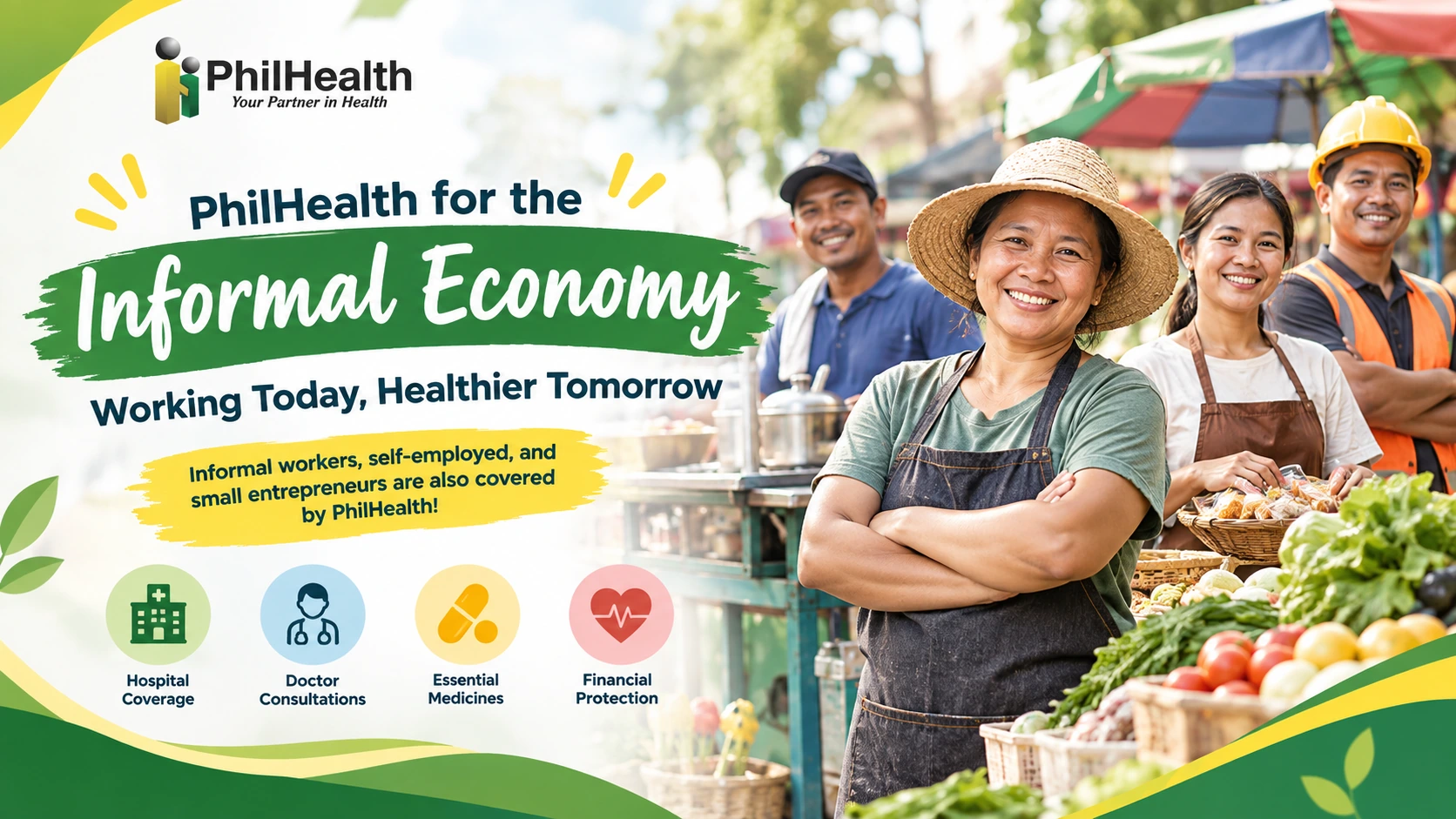 Self-employed Filipino worker representing PhilHealth's informal economy membership category